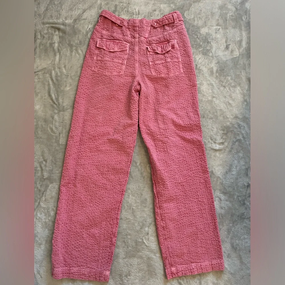 Free‎ People Pink Textured High Waisted Pants